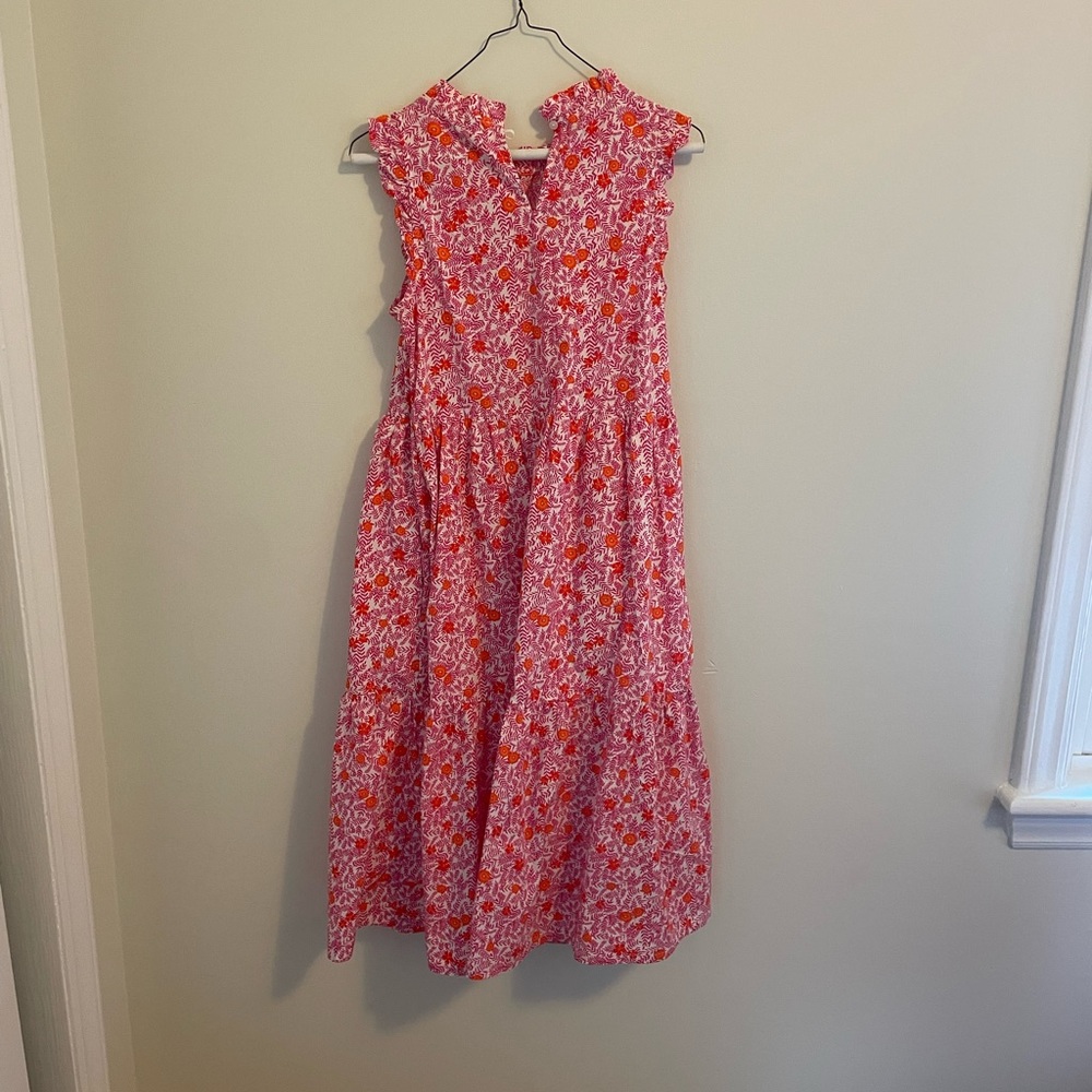 J. Crew Factory Pink Floral Midi Dress - Picture 3 of 4